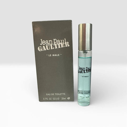 LUXAZON Jean Paul Gaultier Le Male Eau de Toilette 0.7 fl oz spray bottle with grey box packaging
