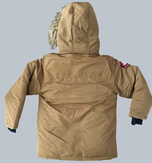 Canada weather gear boy's 10/12 medium heavyweight bomber parka ski jacket in oak color.