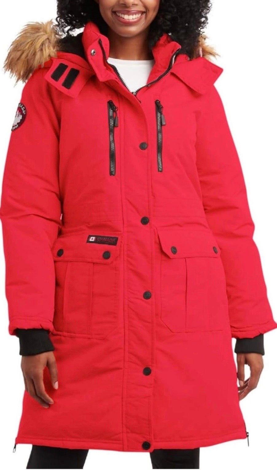 Canada weather gear women's
2X red heavyweight parka winter jacket.