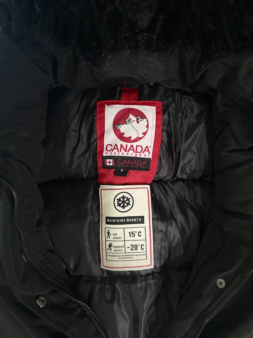 Canada weather gear women's
2X Black heavyweight parka winter jacket.