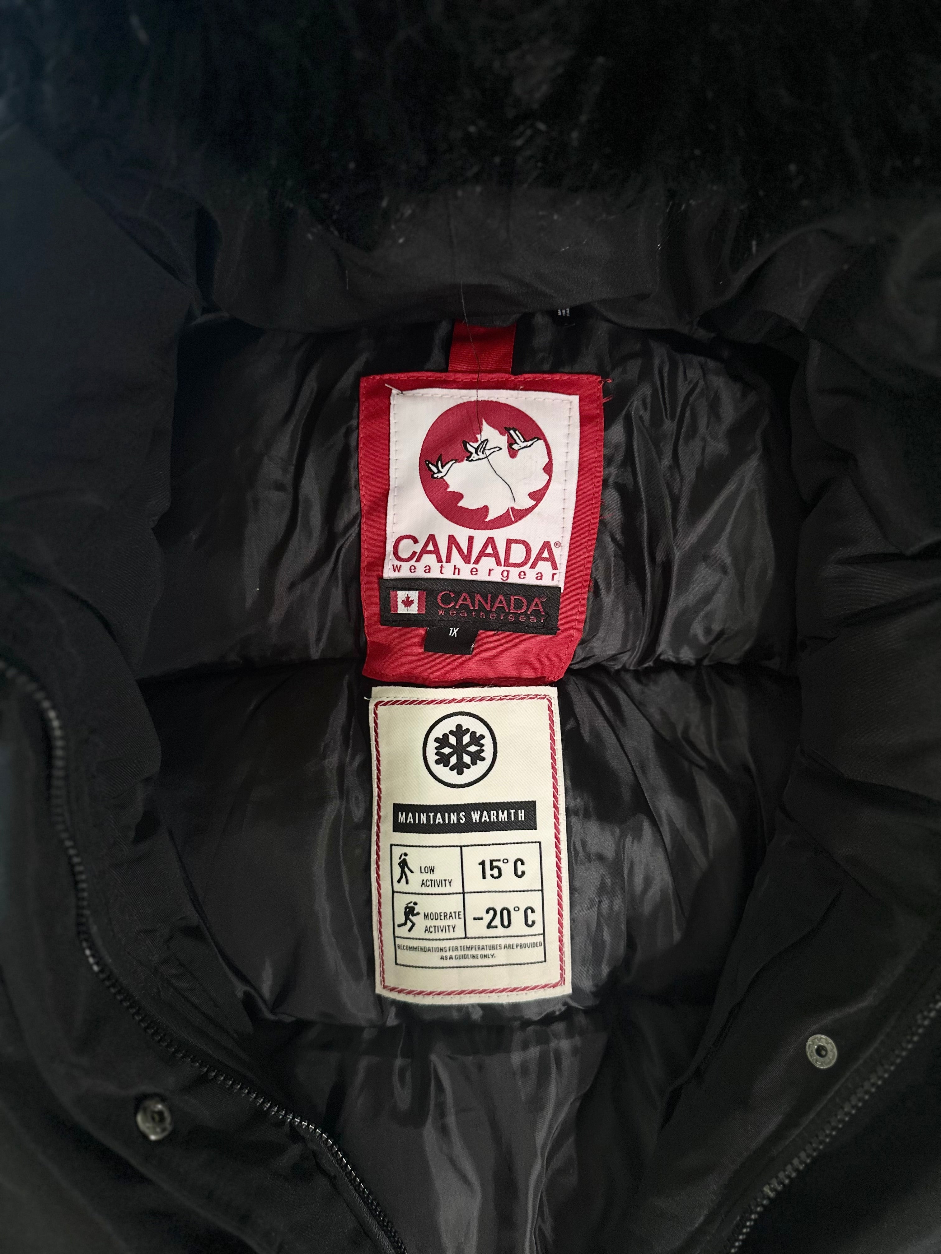 Canada weather gear women's
2X Black heavyweight parka winter jacket.