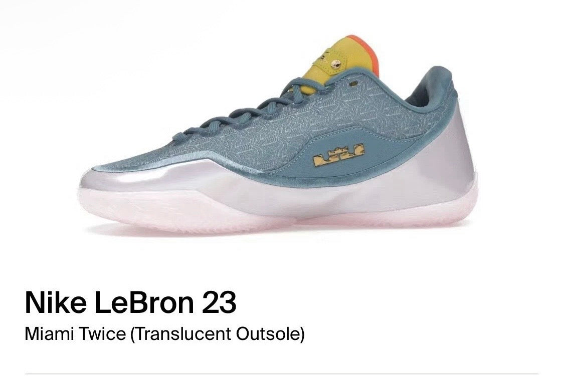 Nike LeBron XXIII Miami Twice
Smokey Blue Multi-Color
IH1513-001 Men's Sneaker size 16