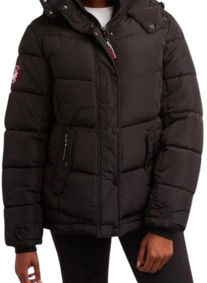 Canada weather gear women's medium quilted winter jacket in a black color.