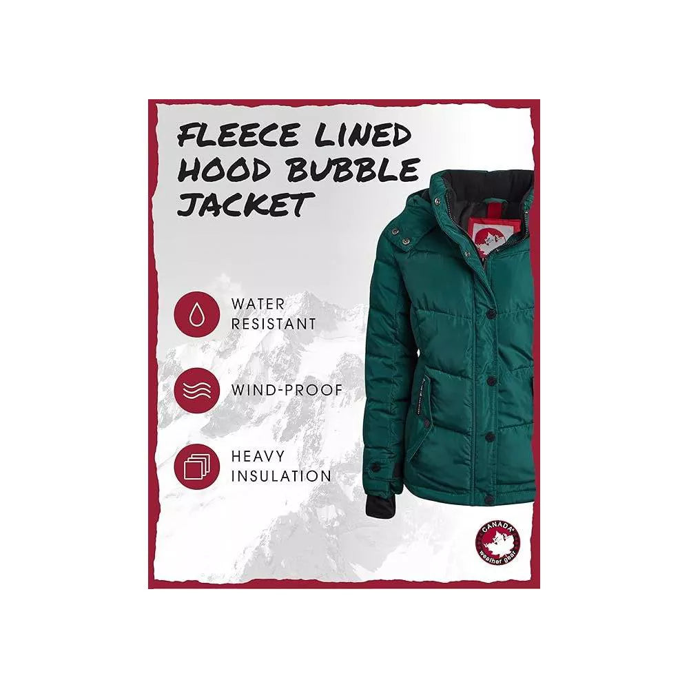 Canada Weather Gear Girls' Quilted Puffer Parka – Ponderosa Green