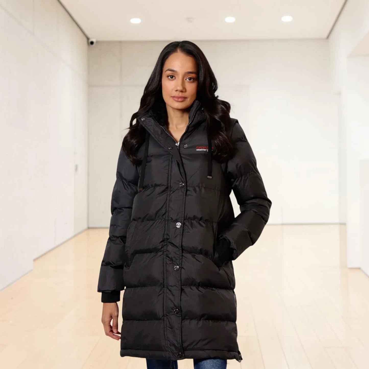 Women’s Long Heavyweight Puffer Coat | Canada Weather Gear