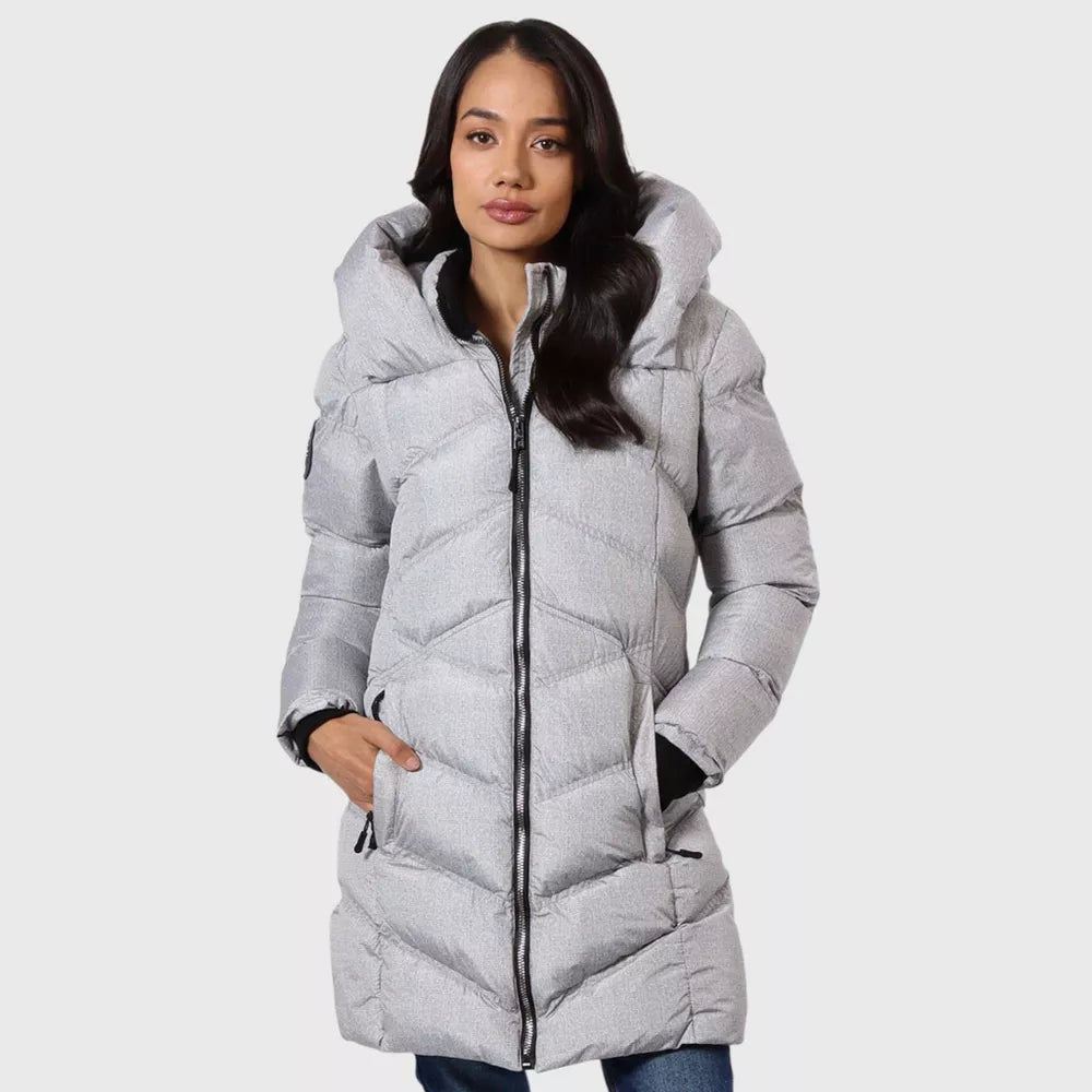 Canada Weather Gear Women's Long Puffer Parka – Grey