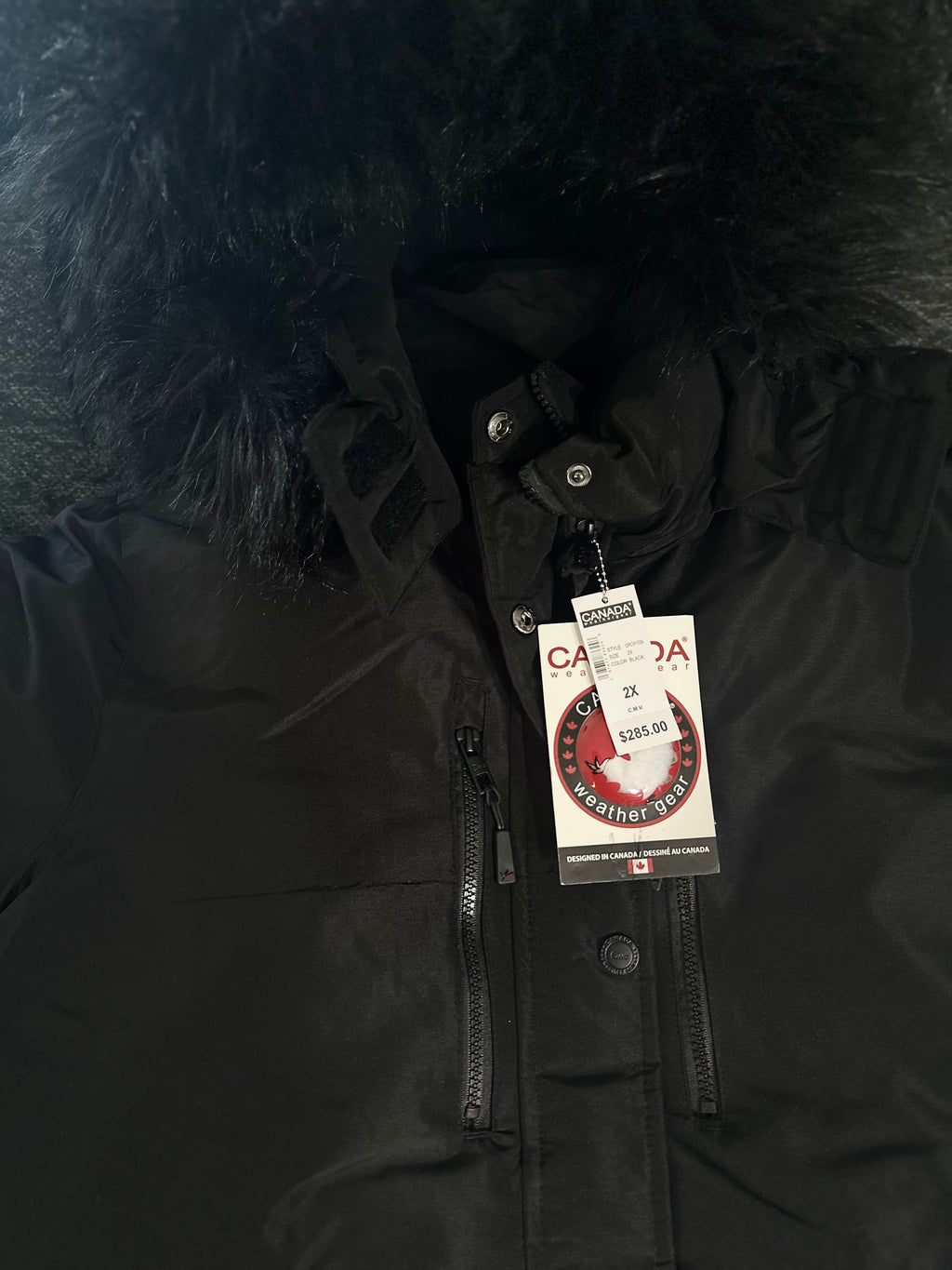 Canada weather gear women's
2X Black heavyweight parka winter jacket.