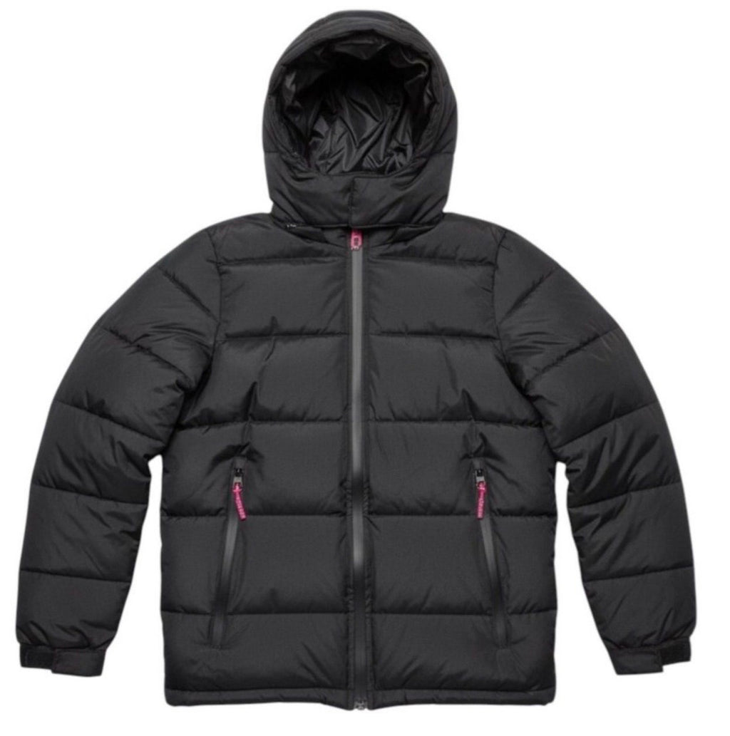 Canada weather gear boys super triple goose hooded puffer jacket with pop color zipper. Boys 10/12 medium in black color.