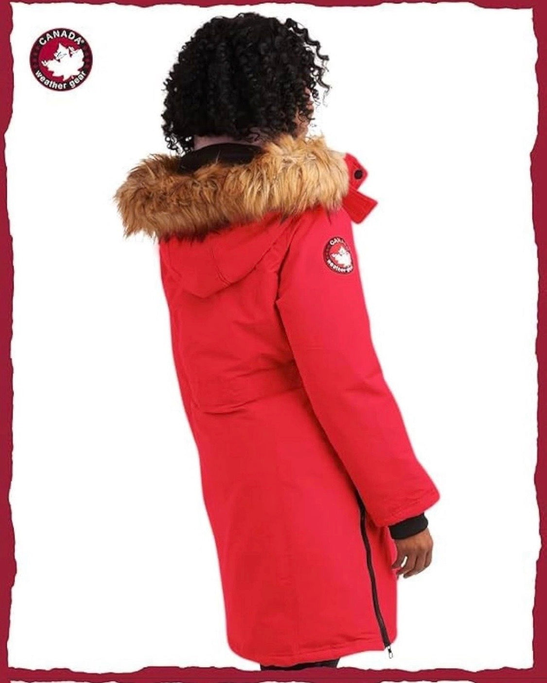 Canada weather gear women's
2X red heavyweight parka winter jacket.