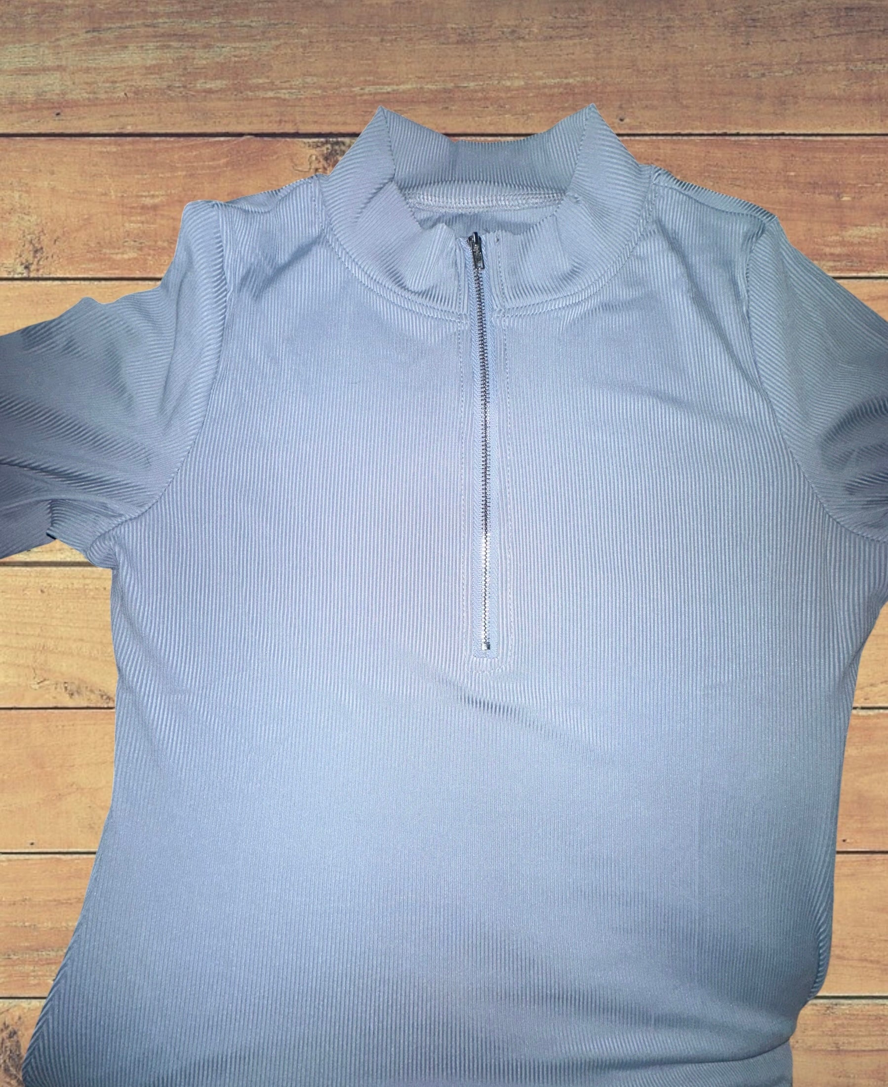 Lg Light blue body suit with zipper
